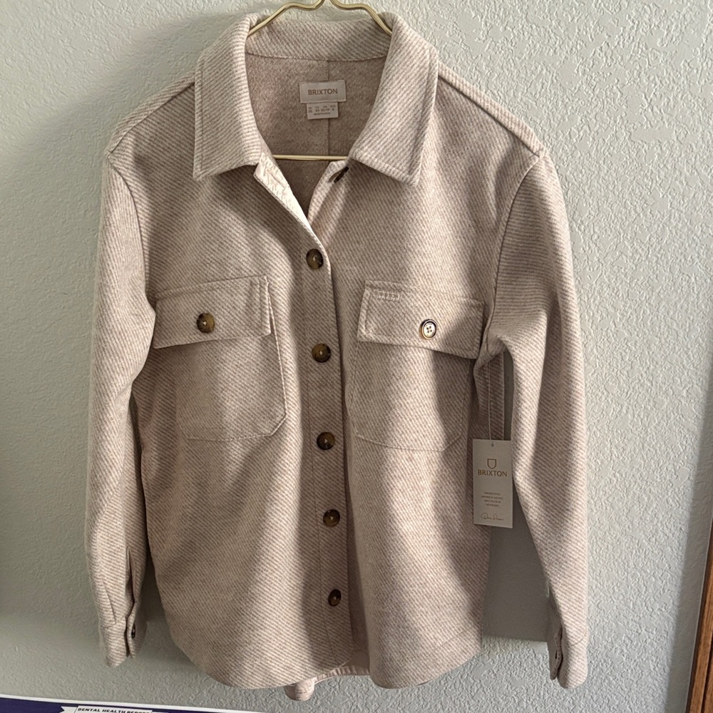 NWT Women’s Brixton Light Tan Button-Up Shirt Jacket size xsmall